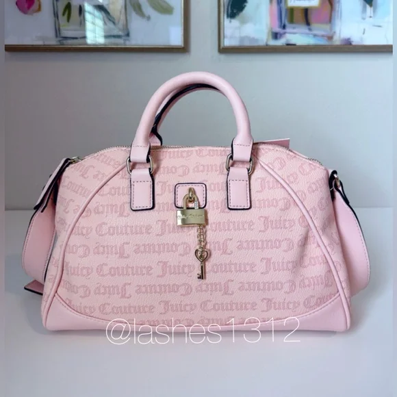 JUICY COUTURE Bag East Side West Side Satchel & Wallet Set - Pink Macaroon - Picture 2 of 12